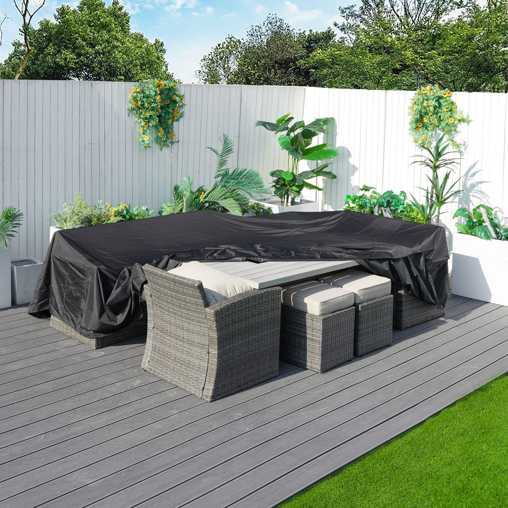 Direct Wicker Black Waterproof Rectangular Garden Furniture Cover 250 x 190 x 80cm Image 3