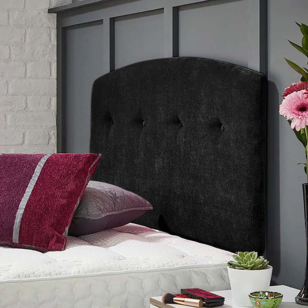 Eleganza Home Harris Single Black Naples Strutted Headboard Image 2