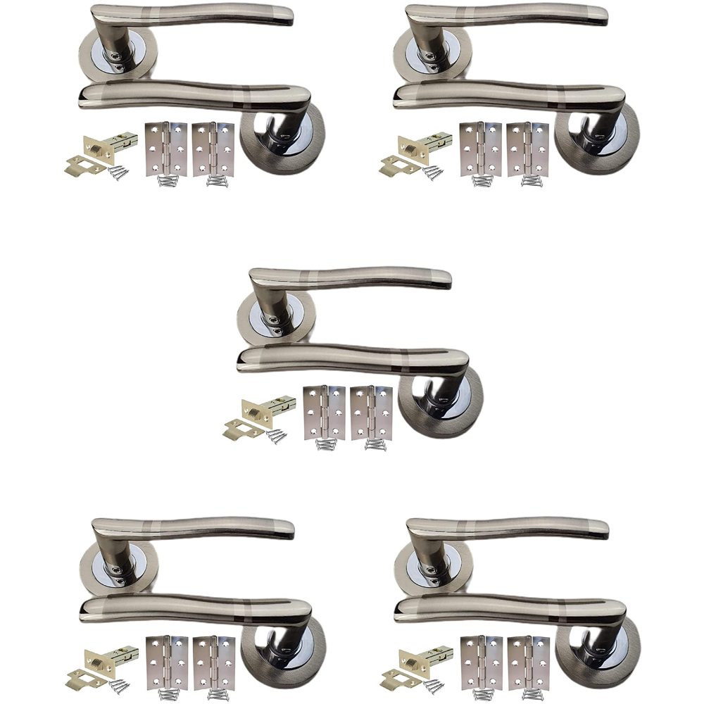 Golden Grace Duo Chrome Select Lever Door Handle Set 5 Pack Image 1