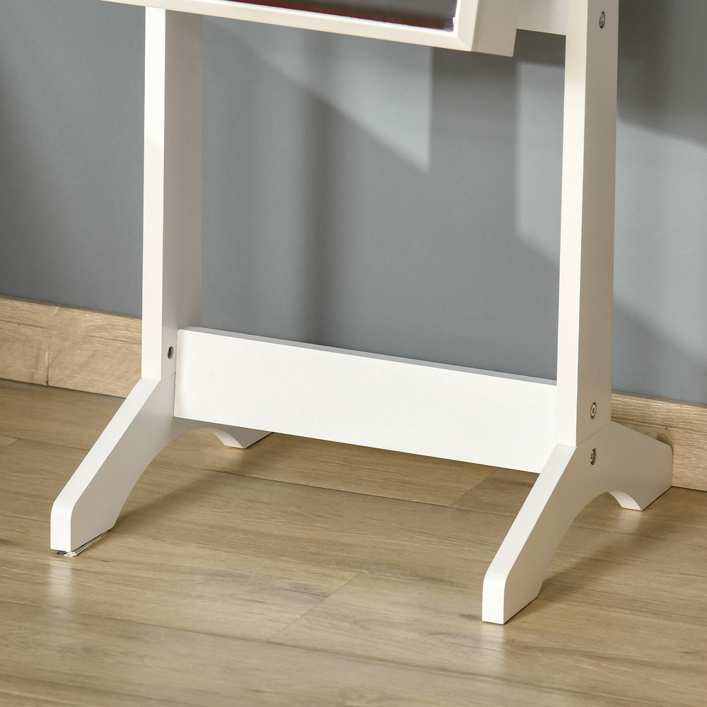 Portland Single Door White Mirrored Jewellery Cabinet Image 3