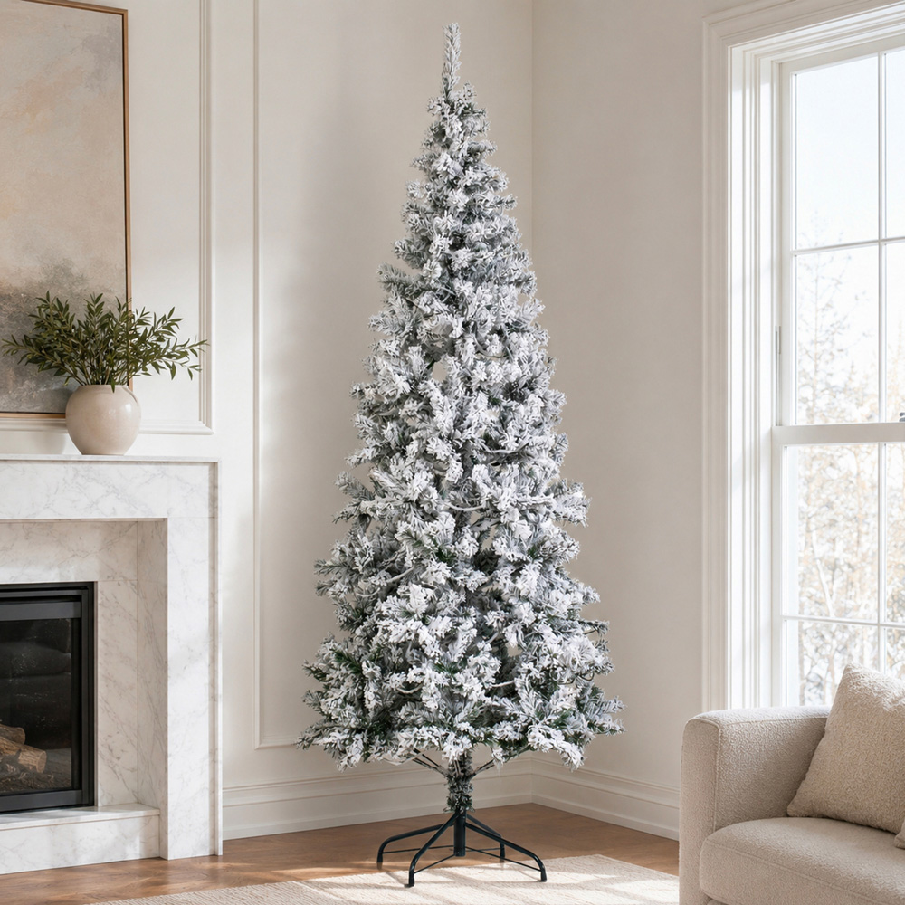 Abrihome Snow Flocked Artificial Christmas Tree with 720 Tips 7ft Image 3
