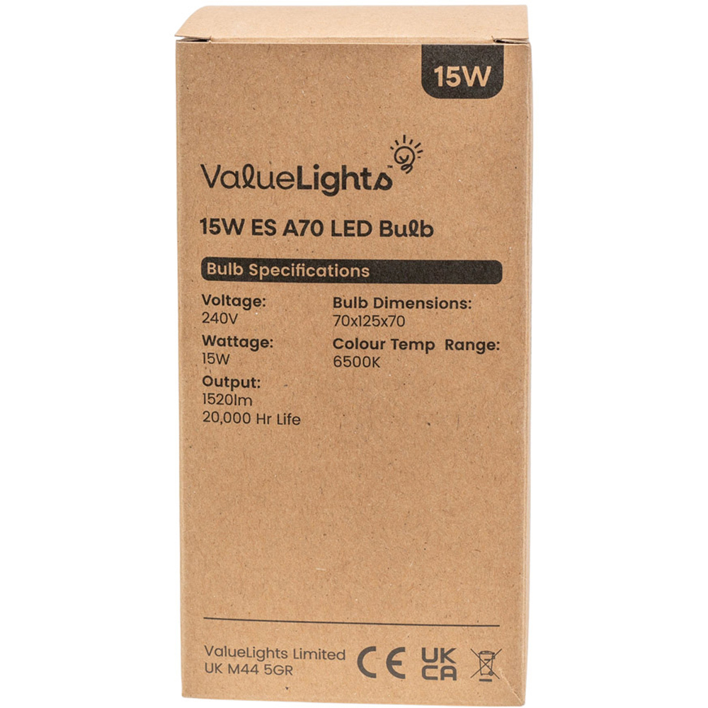 ValueLights 6 Pack E27 LED 15W Cool White 6500K Light Bulbs Image 4