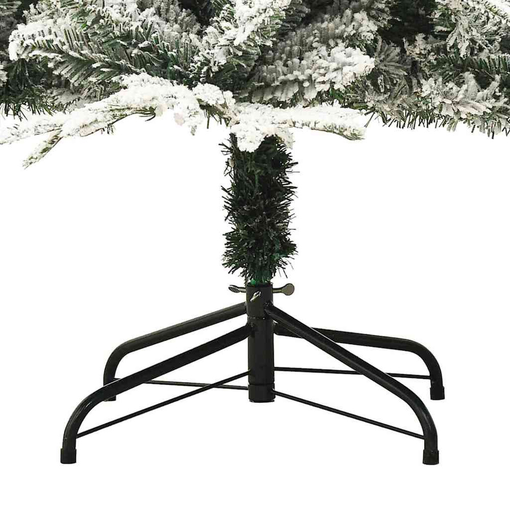 vidaXL 300 LED Pre-Lit Green Artificial Snow Flocked Christmas Tree 6ft Image 8
