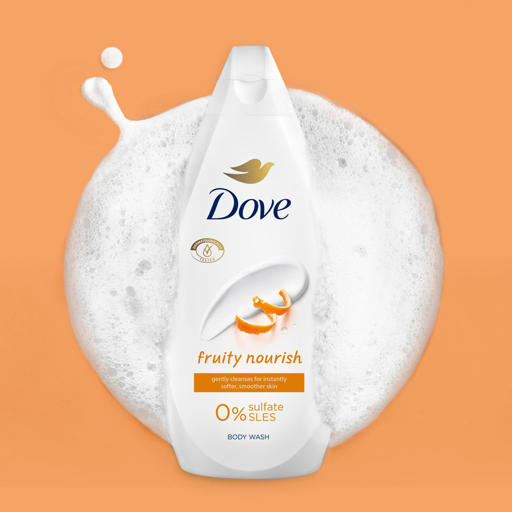 Dove Fruity Nourish Soft and Smoother Skin Body Wash 450ml 4 Pack Image 5