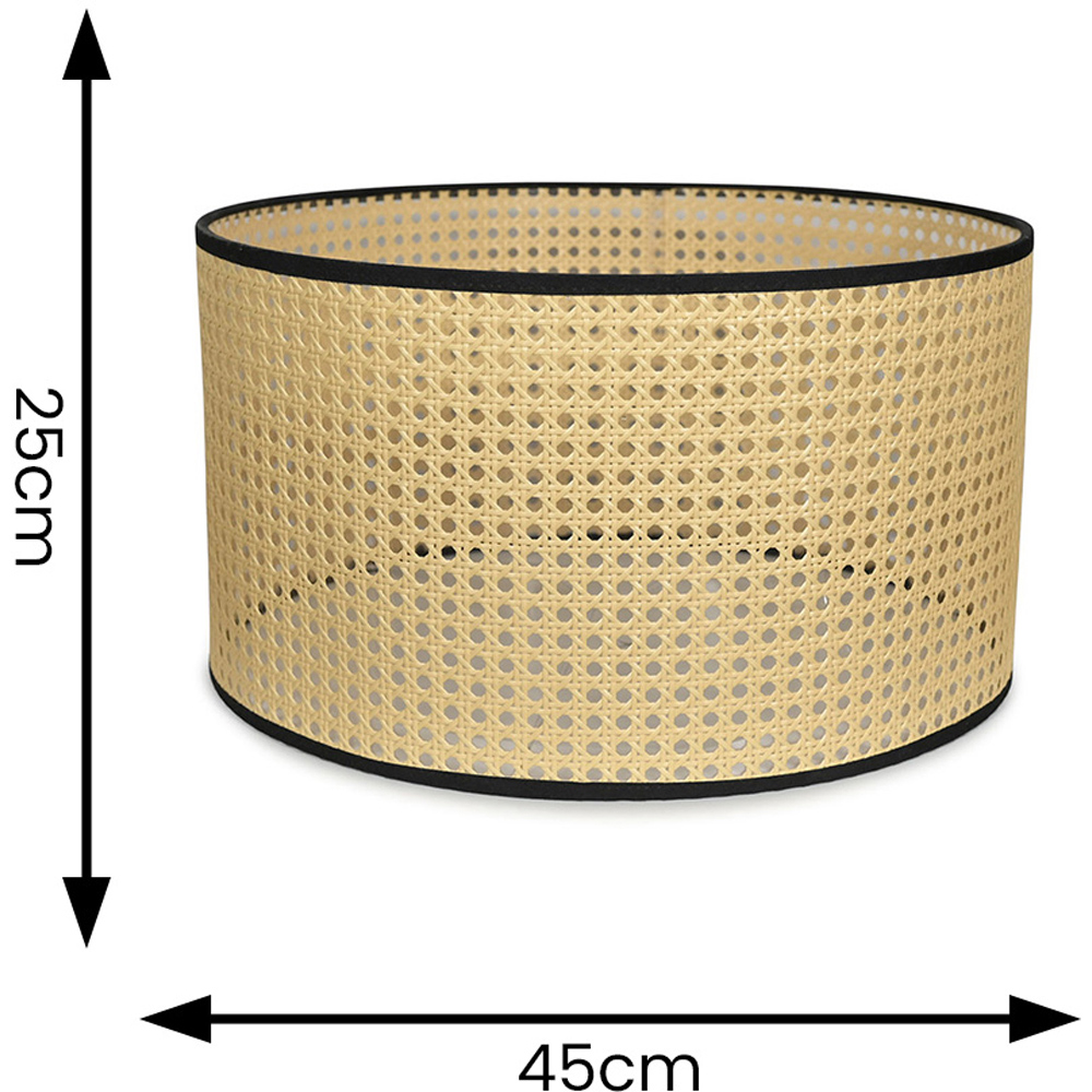 ValueLights Reni Natural with Black Ceiling Drum Lamp Shade Large Image 6