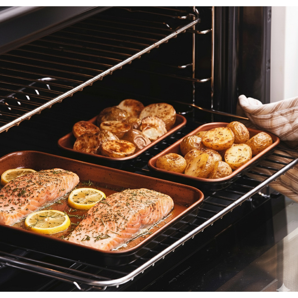 Avilo Ceratitanware Ceramic Non-Stick Oven Tray Set of 3 Image 3