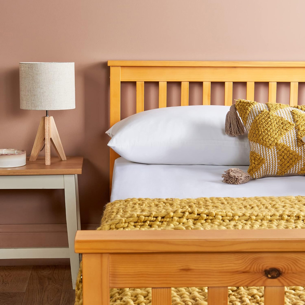 Home Treats Double Wooden Bed Frame with Mattress Image 4