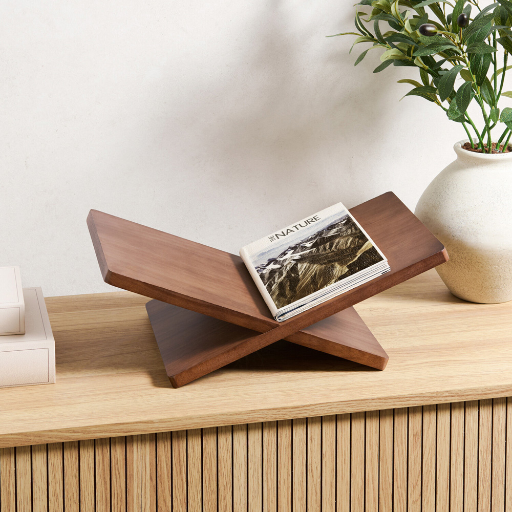 Wooden Effect Magazine Rack Walnut Image 3