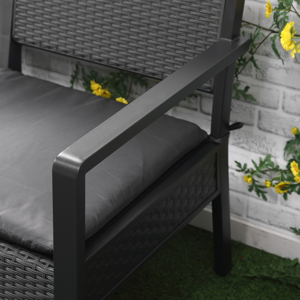 Outsunny 4 Seater Grey PP Rattan Style Outdoor Sofa Set Image 3