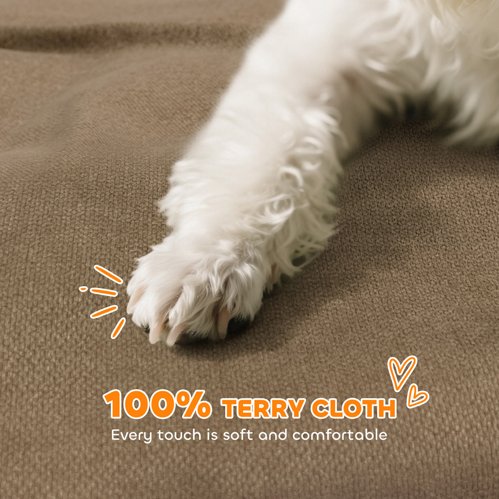 PawHut Brown Small Pet Sofa Bed with Backrest and Armrest Image 8