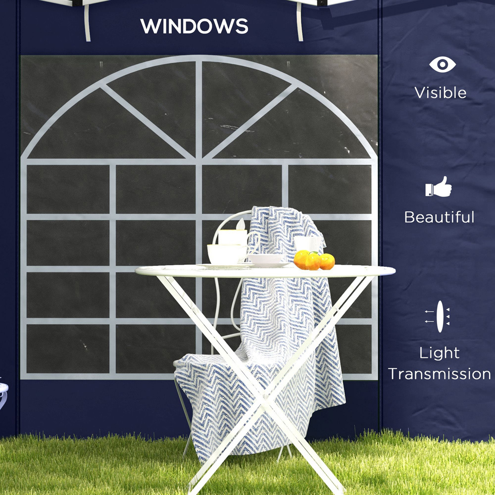Outsunny Blue Pop Up Gazebo Side Panel Replacement 2 Pack Image 6