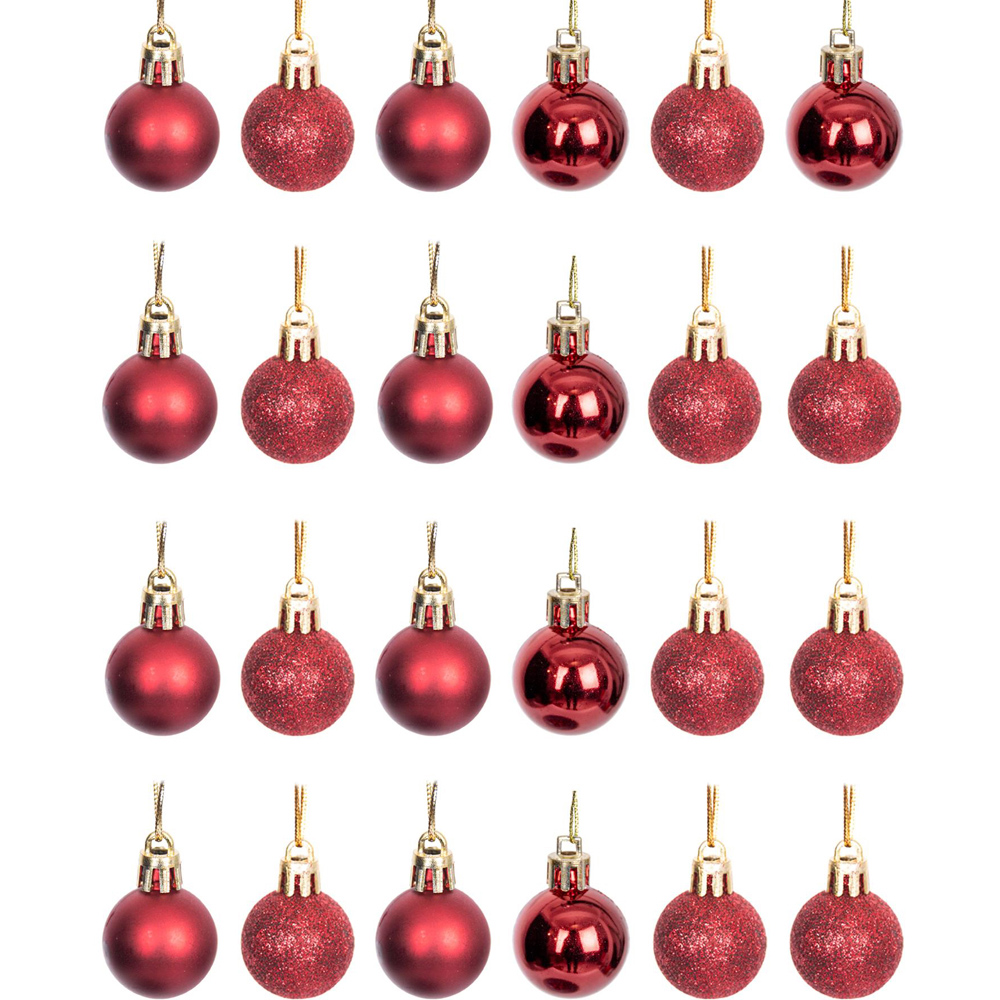 Shatchi 3cm Dark Red Luxury Bauble 12 Pack Image 3