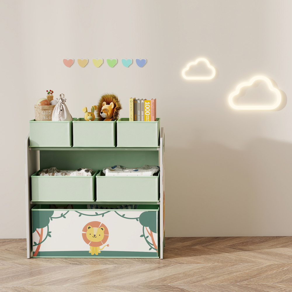 AIYAPLAY 3 Tier Green Kids Storage Shelf Image 3