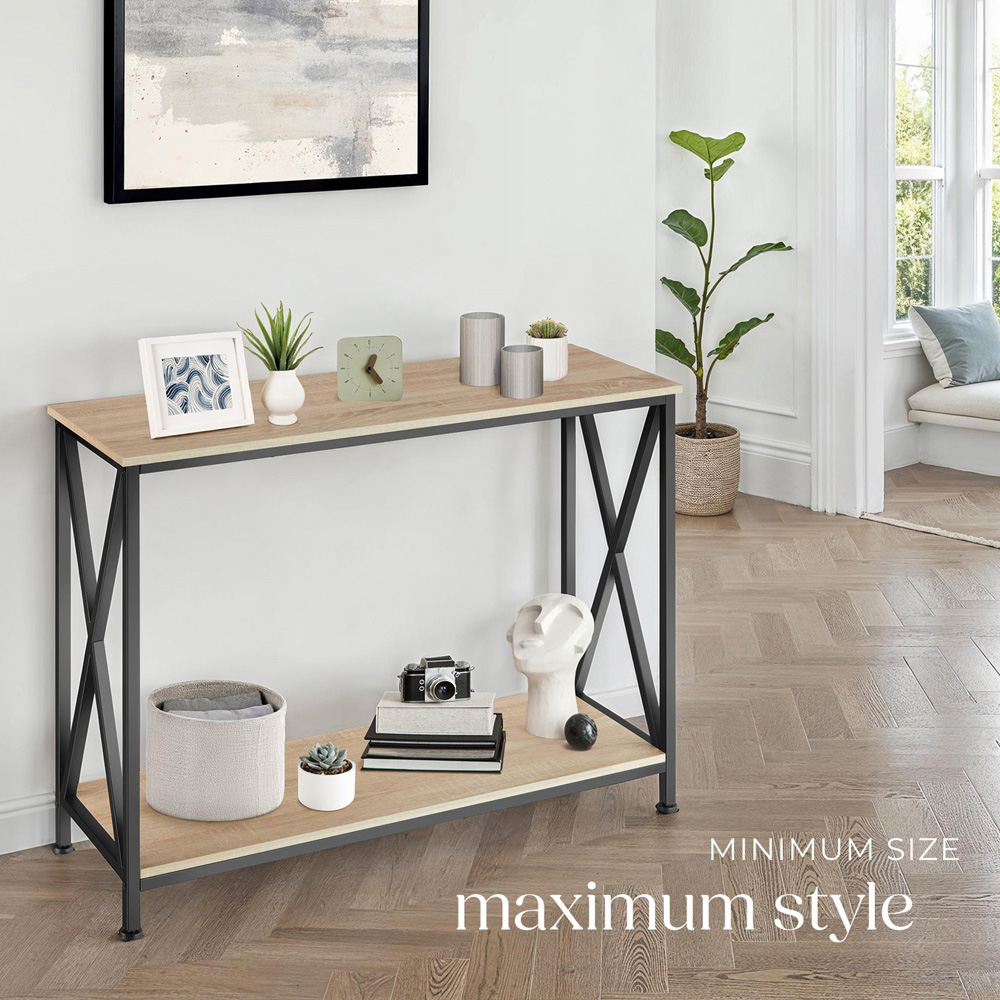 tectake Tacoma Single Shelf Oak Sonoma Console Table Image 7