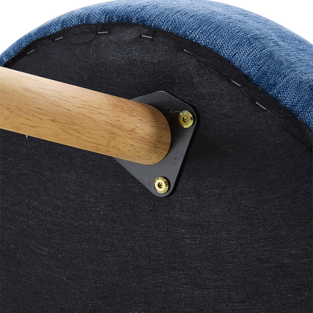 Living and Home Blue Fabric Button Tufted Storage Bench with Removable Lid Image 3
