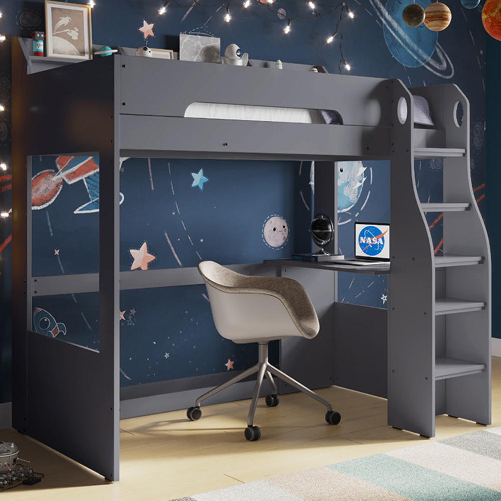 Flair Cosmic Grey Wooden High Sleeper Image 1
