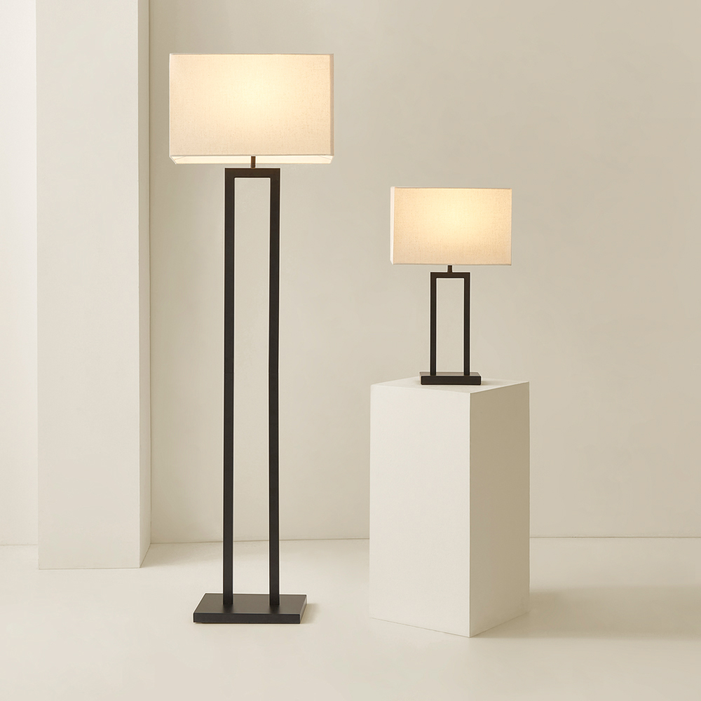 ValueLights Gloria Lamp Shade Black Double Stem Metal LED Table Lamp Image 7