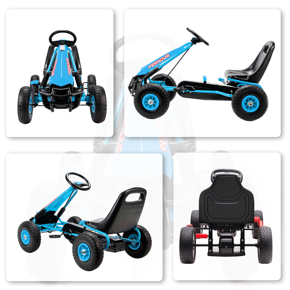 Tommy Toys AIYAPLAY Blue Adjustable Seat Kids Pedal Go Kart with EVA Tyres Image 3
