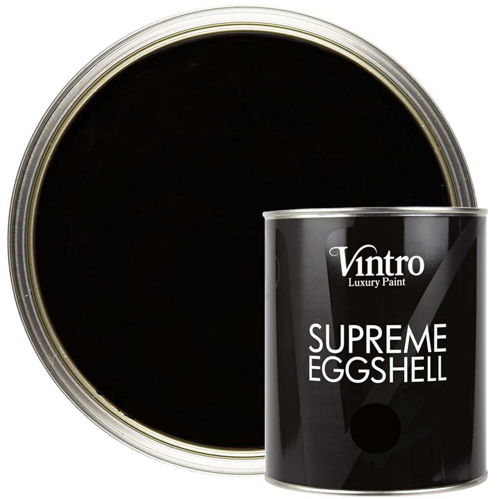Vintro Paint Victorian Black Eggshell Paint 1L Image 1