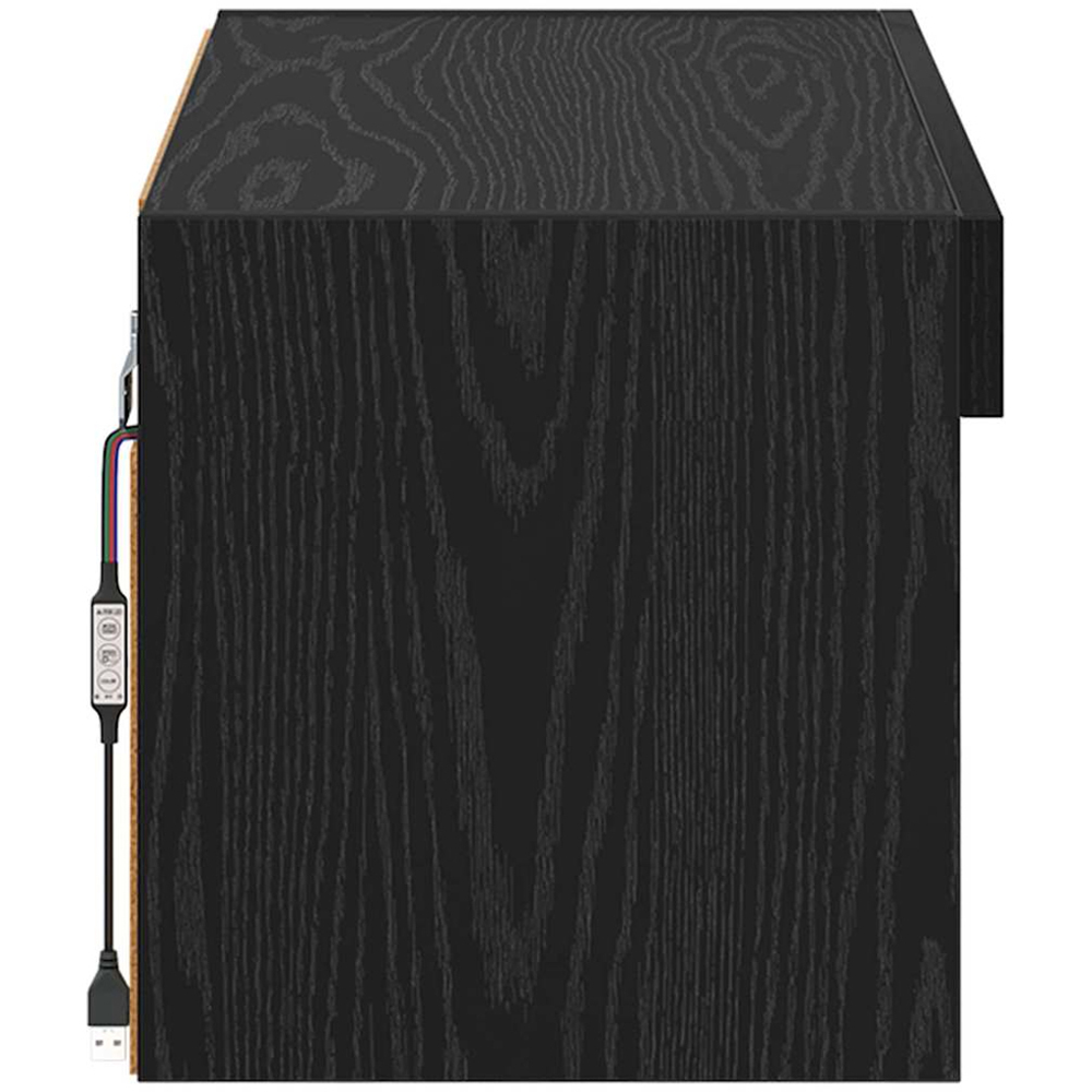 vidaXL Single Shelf Black Oak TV Cabinet with LED Lights Image 8