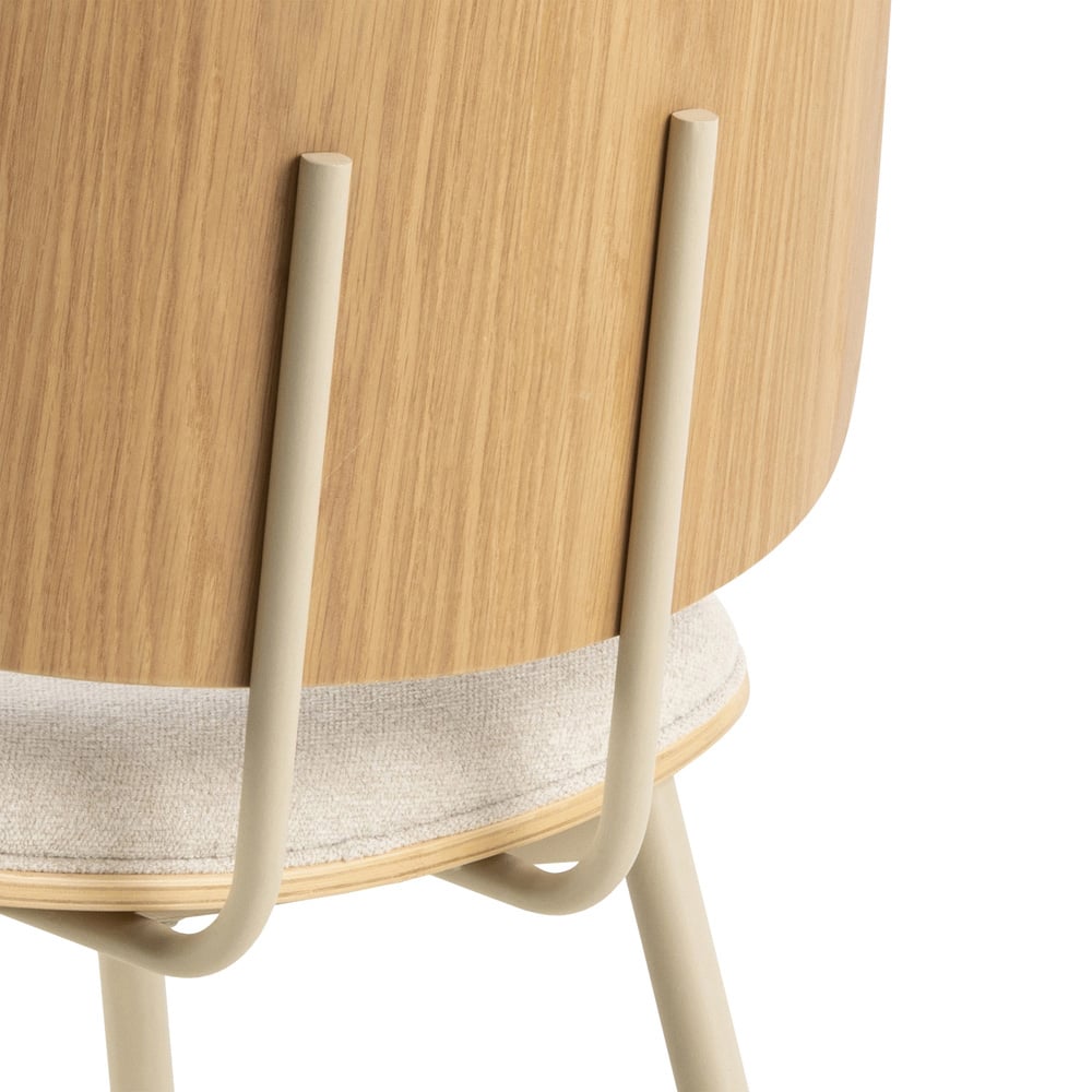 Florence Owen Set of 2 Beige Apia Fabric Dining Chair Image 5