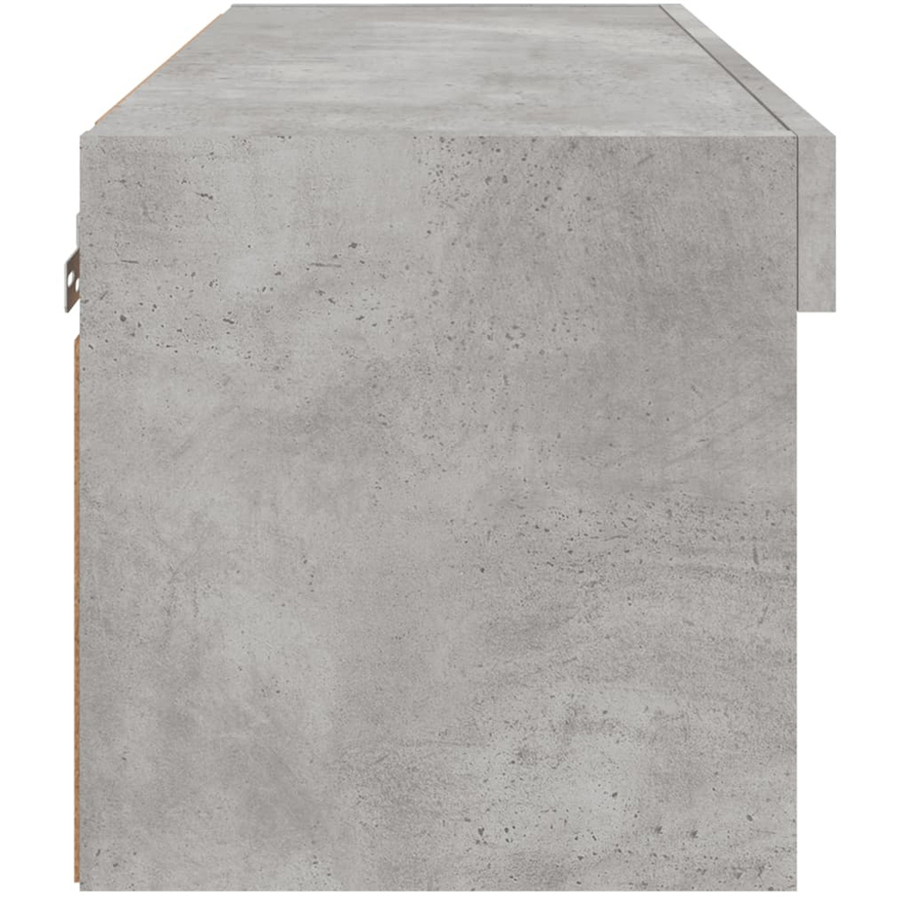 vidaXL Single Shelf Concrete Grey Wall Mounted TV Cabinet with LED Lights Image 5