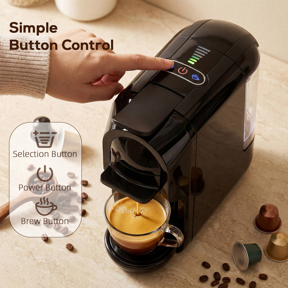 HOMCOM 19 Bar Black Pod Semi-Automatic 600ml Coffee Machine 1450W Image 6
