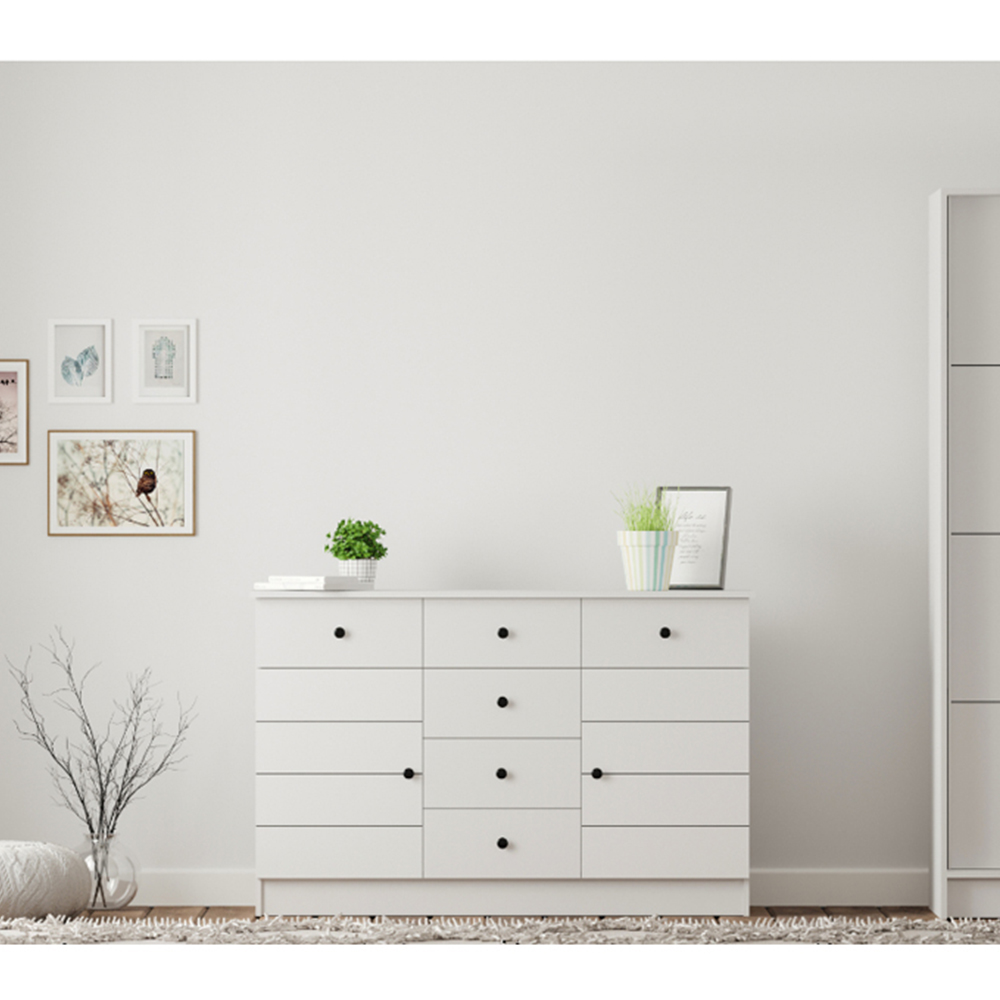 Evu SABRO 2 Door 6 Drawer White Sideboard Image 5