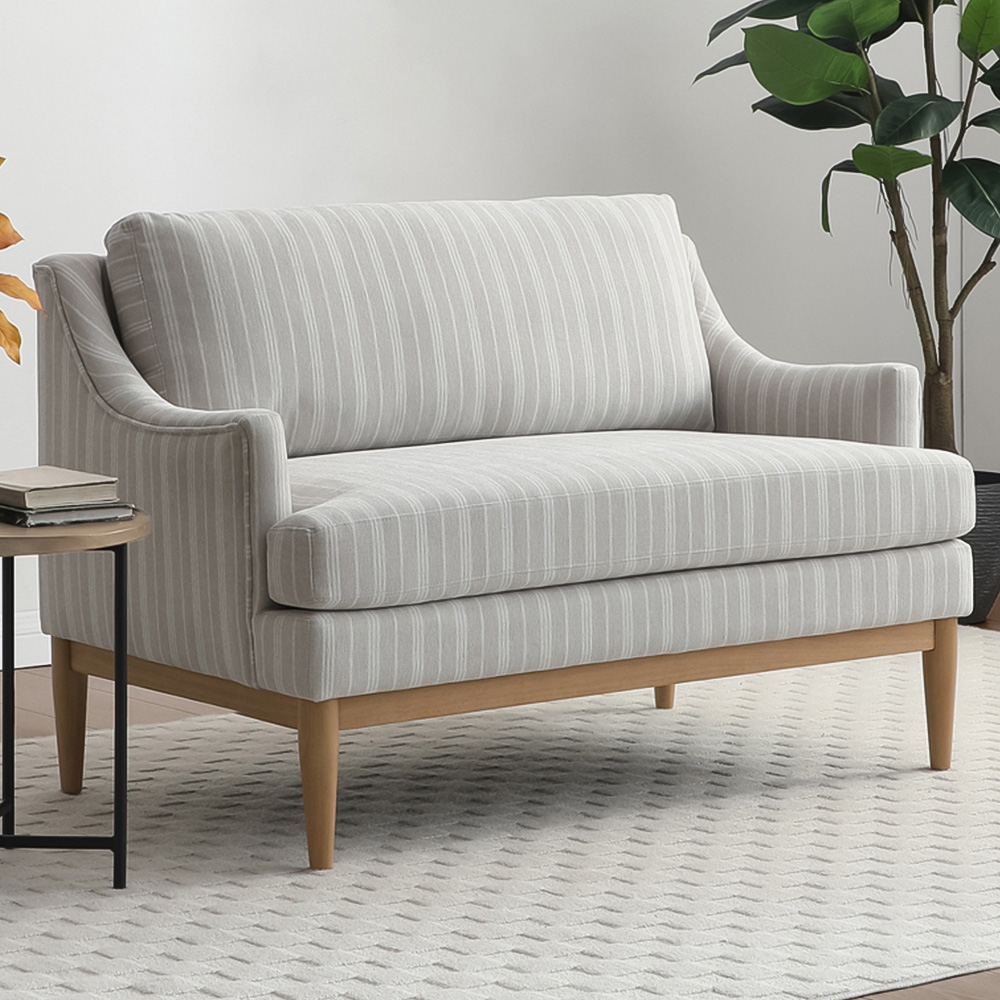 Brody 2 Seater Natural Stripe Chenille Sofa Image 1
