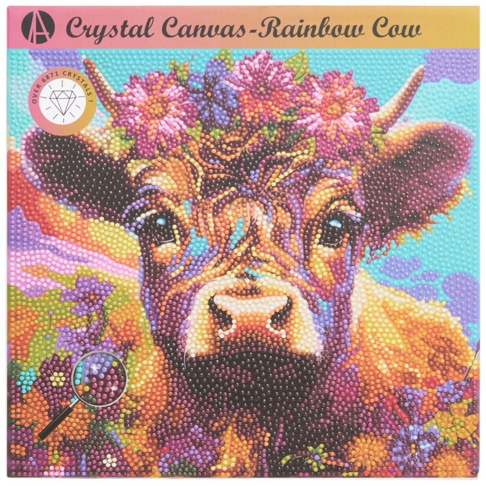 Rainbow Cow or Rainbow Pig Crystal Canvas Kit Image 2
