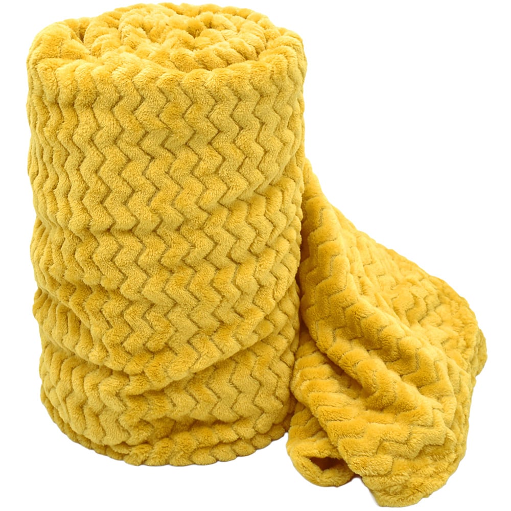 Velosso Ochre Moda Plush Throw 127 x 152cm Image 1