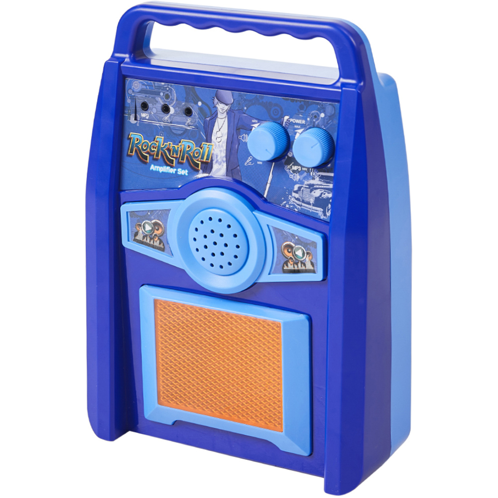 H&O Direct Kids Blue Electric Musical Toy Set with Guitar Microphone and Amplifier Image 2