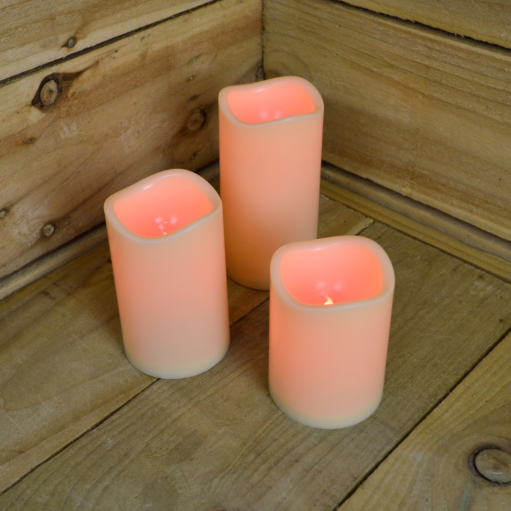 Samuel Alexander Premier Set of 3 Multi Pastel Colour Changing LED Candle Image 3