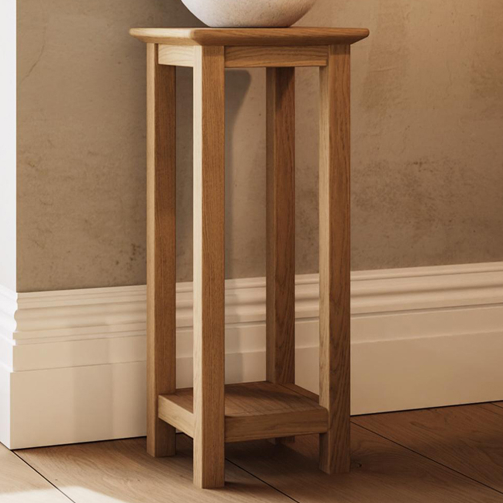 FWStyle Taberno Single Shelf Natural Lacquered Oak Side Table Image 1