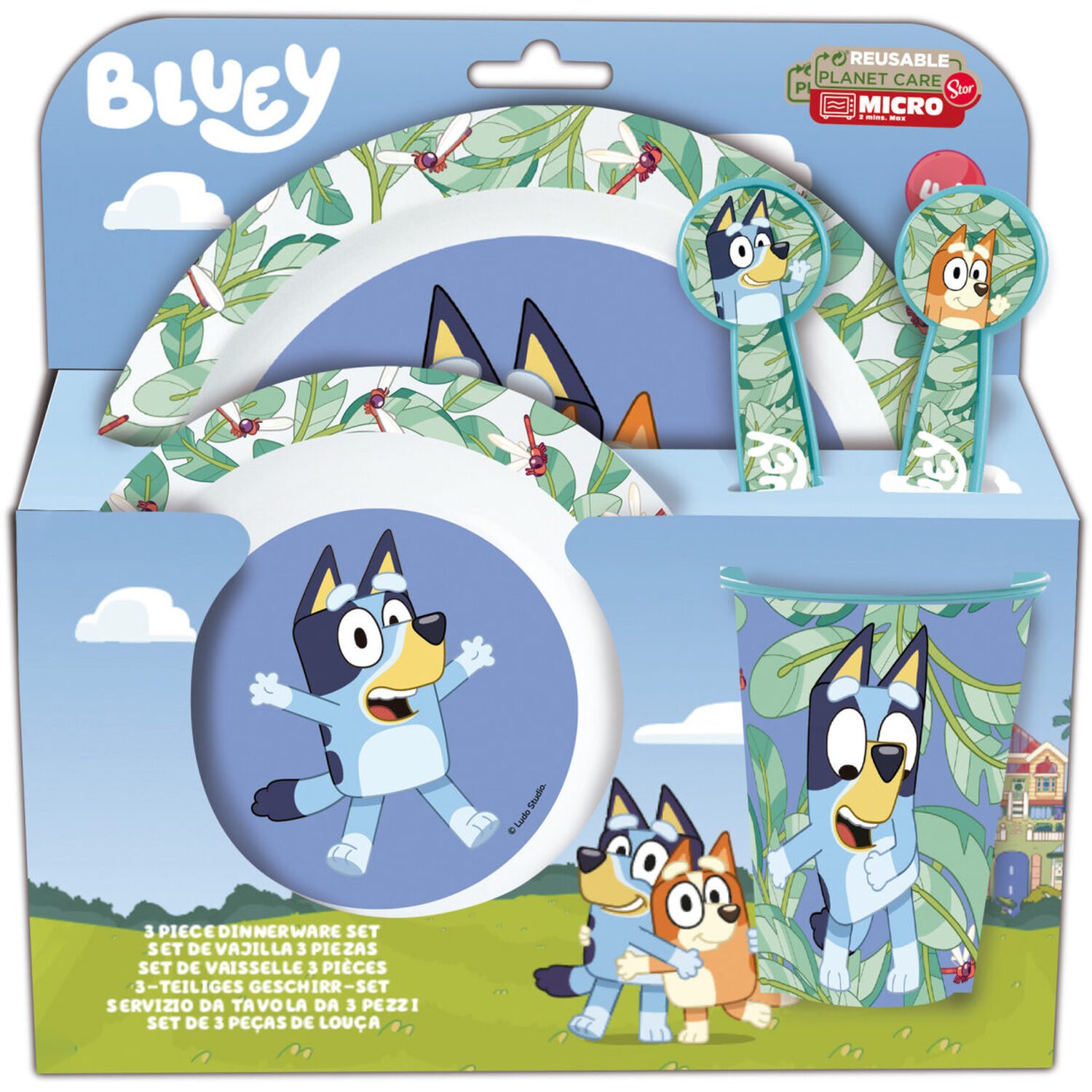 5-piece Bluey Kids Dining Set - Blue Image