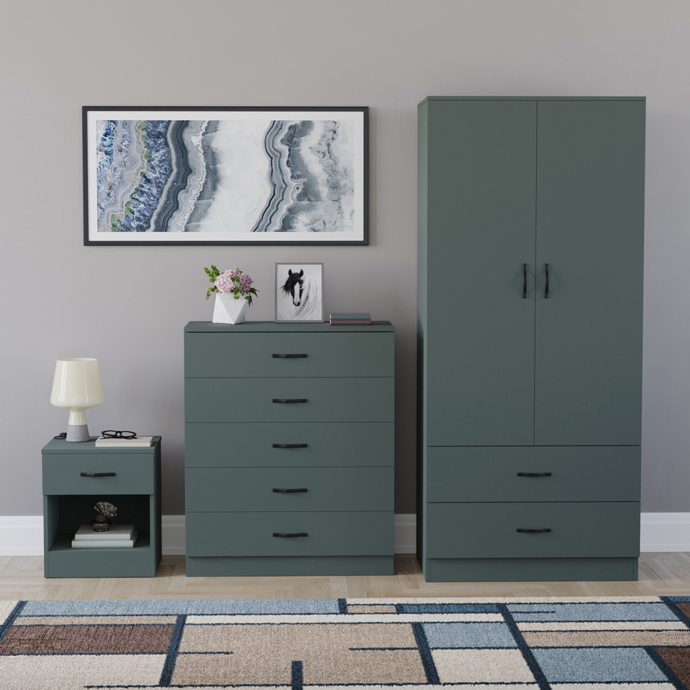 VIDA DESIGNS Riano Green 3 Piece Bedroom Furniture Set Image 2