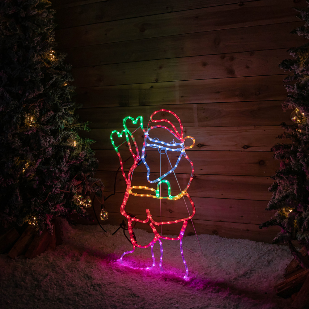 Samuel Alexander 192 Multicolour LED Standing Santa Christmas Rope Light 3ft Image 3