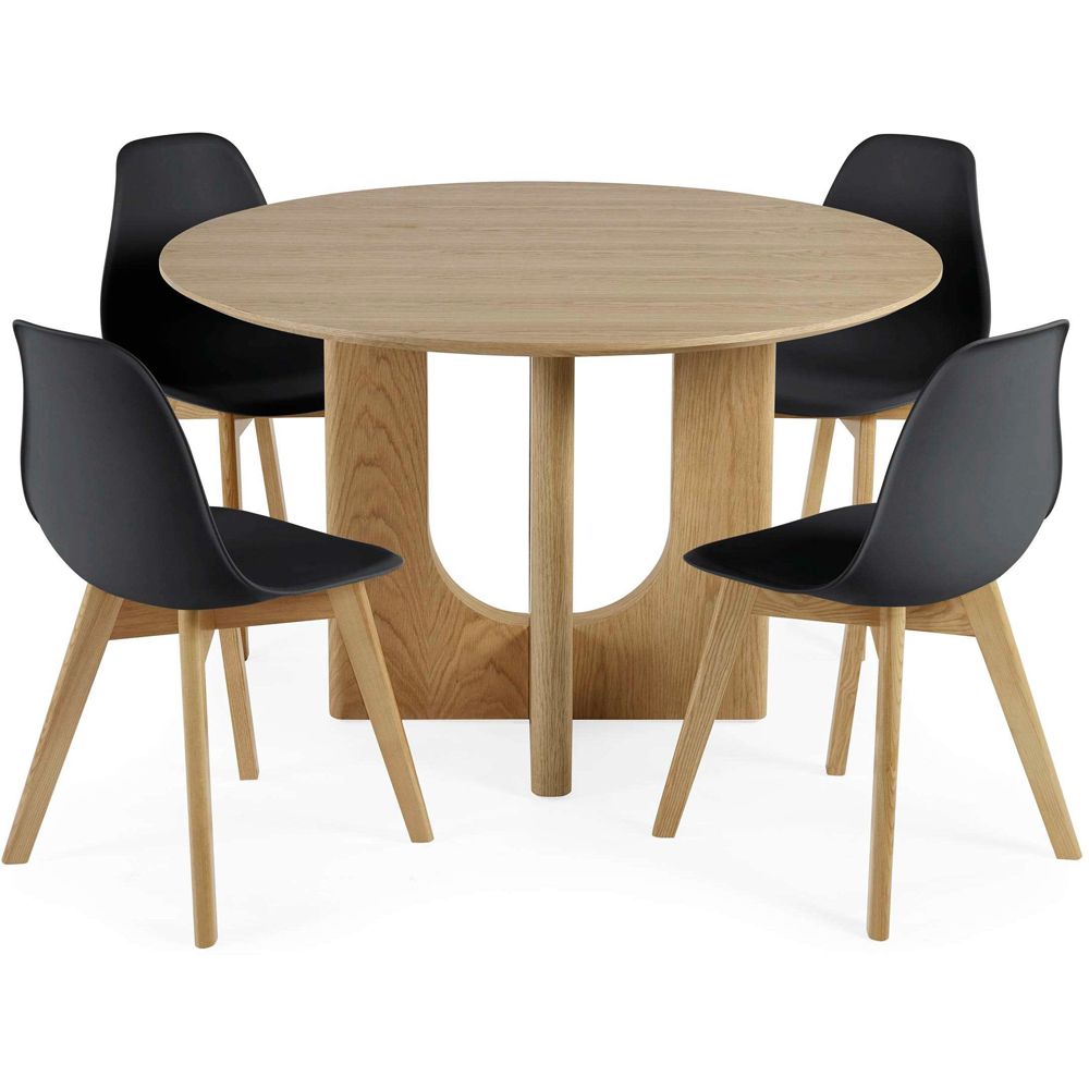 Julian Bowen Agatha Set of 2 Black Plastic Dining Chair Image 3