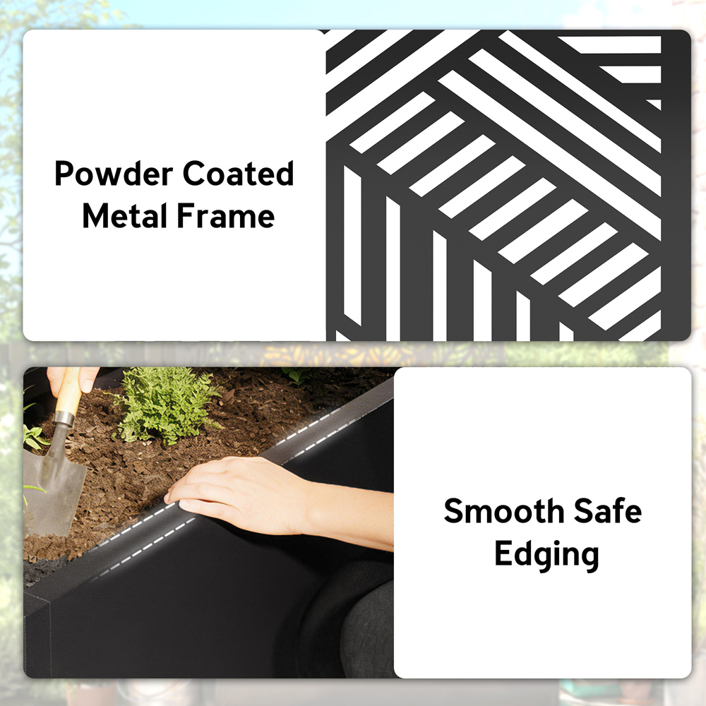 Outsunny Metal Garden Bed with Trellis 113 x 61 x 23cm Image 5