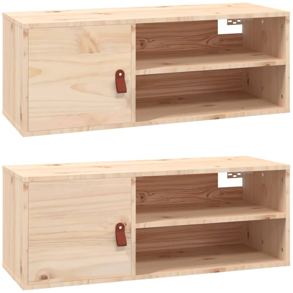 vidaXL Single Door 2 Shelf Natural Wall Cabinet 2 Pack Image 2