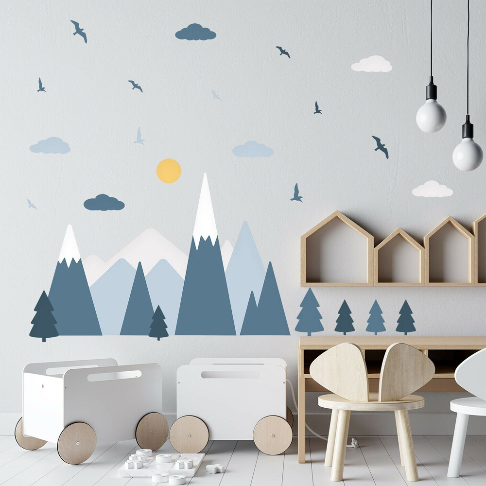 Walplus Blue Mountain Landscape Wall Sticker 80 x 143cm Image 3