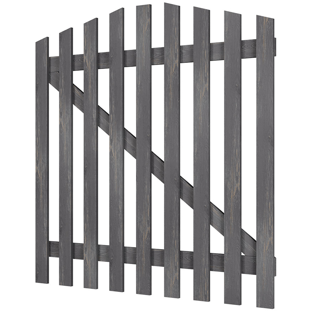 Outdoor Minimalist Grey Wooden Fence Gate, 120 x 120 x 2.5cm Image 3