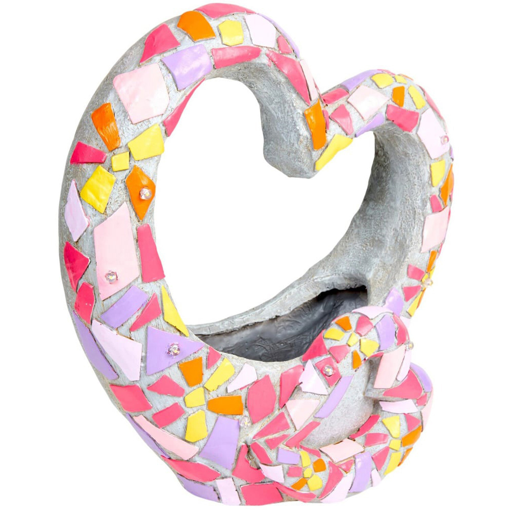 Solar Mosaic Heart Planter Image 4