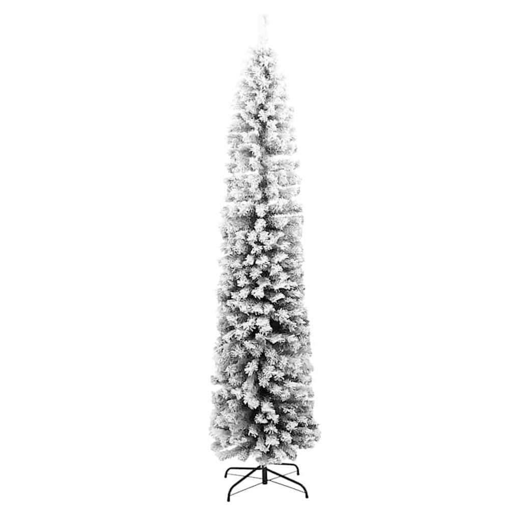 vidaXL 300 LED Pre-Lit Gold and Bronze Baubles Green Artificial Snow Flocked Christmas Tree 7ft Image 4