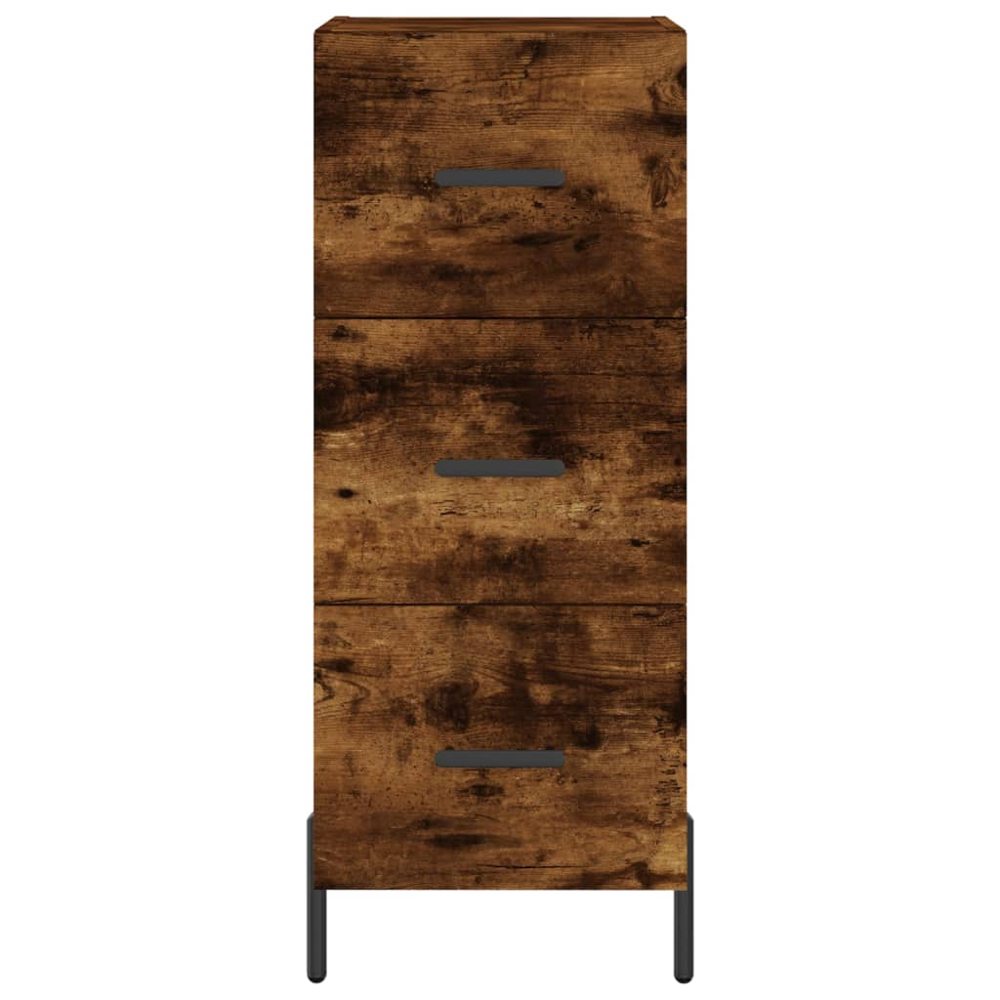 vidaXL Single Door 3 Drawer Smoked Oak Highboard Image 6