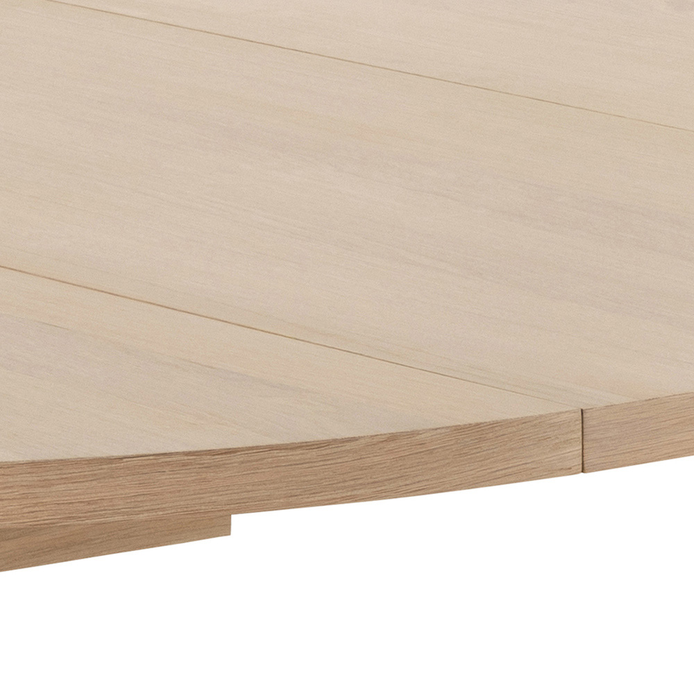 Florence A Line White Oak Round Dining Table Extension Leaf Image 4