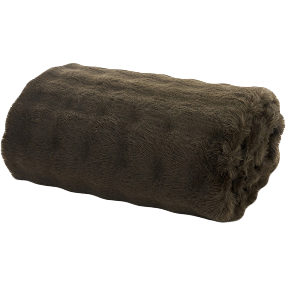 Deyongs Dey Fernley Dark Brown Faux Fur Throw 150 x 200cm Image 1