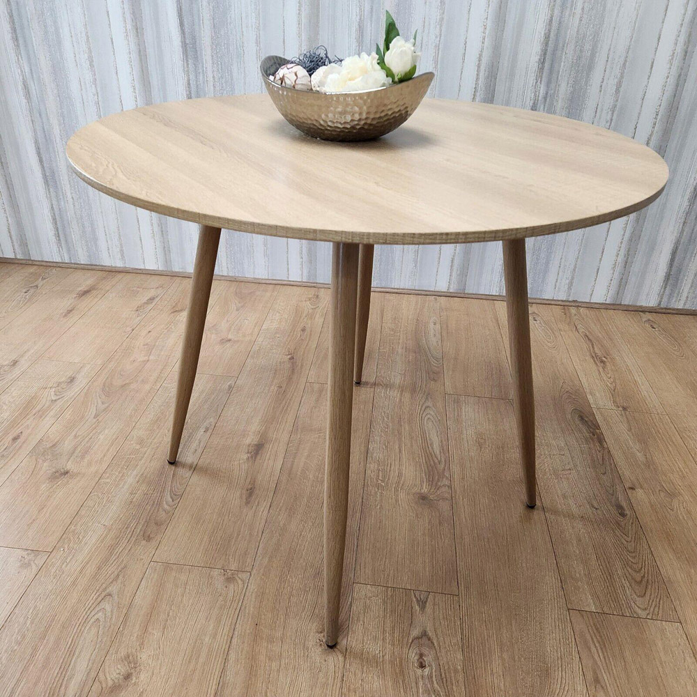 Portland 4 Seater Beige Wood Dining Table Image 4