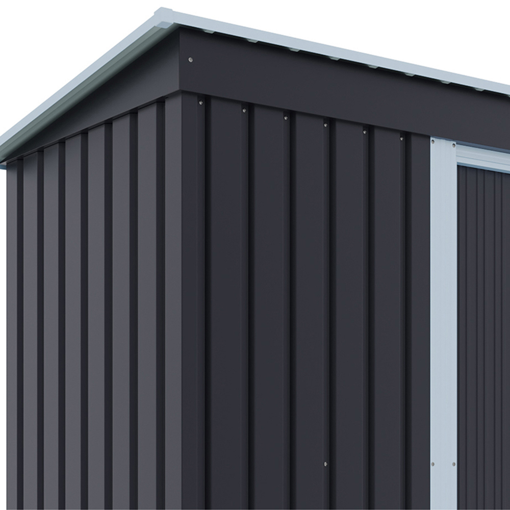 Living and Home 3 x 5ft Black Metal Garden Storage Shed with Lockable Door Image 4