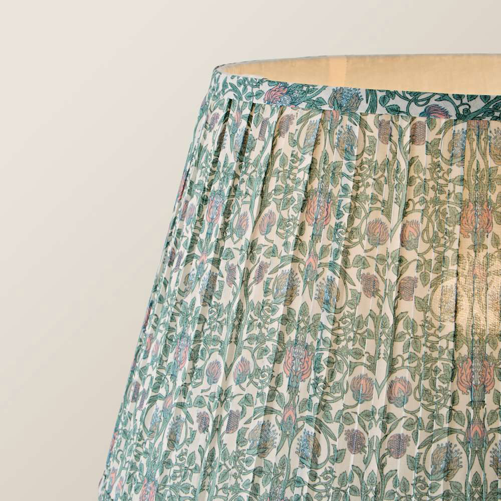ValueLights Morrigan Floral Pleated Shade Scallop Tripod Floor Lamp with Bulb Image 4